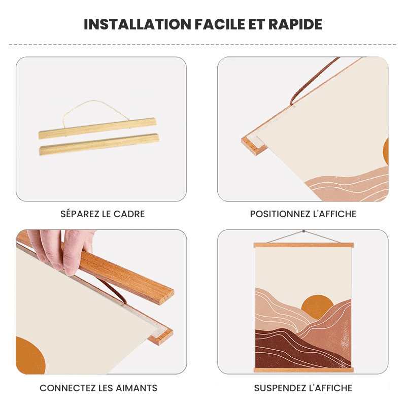 A3 Landscape Magnetic Wooden Poster Holder