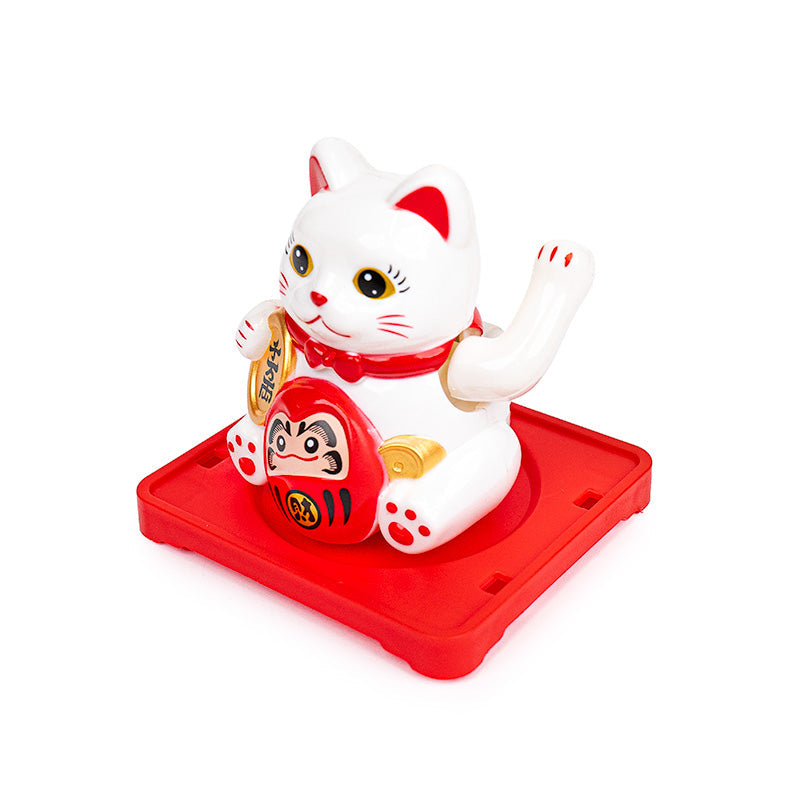 Bevægelig Solcelledrevet Maneki Neko Kat - Daruma
