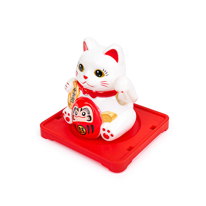 Bevægelig Solcelledrevet Maneki Neko Kat - Daruma
