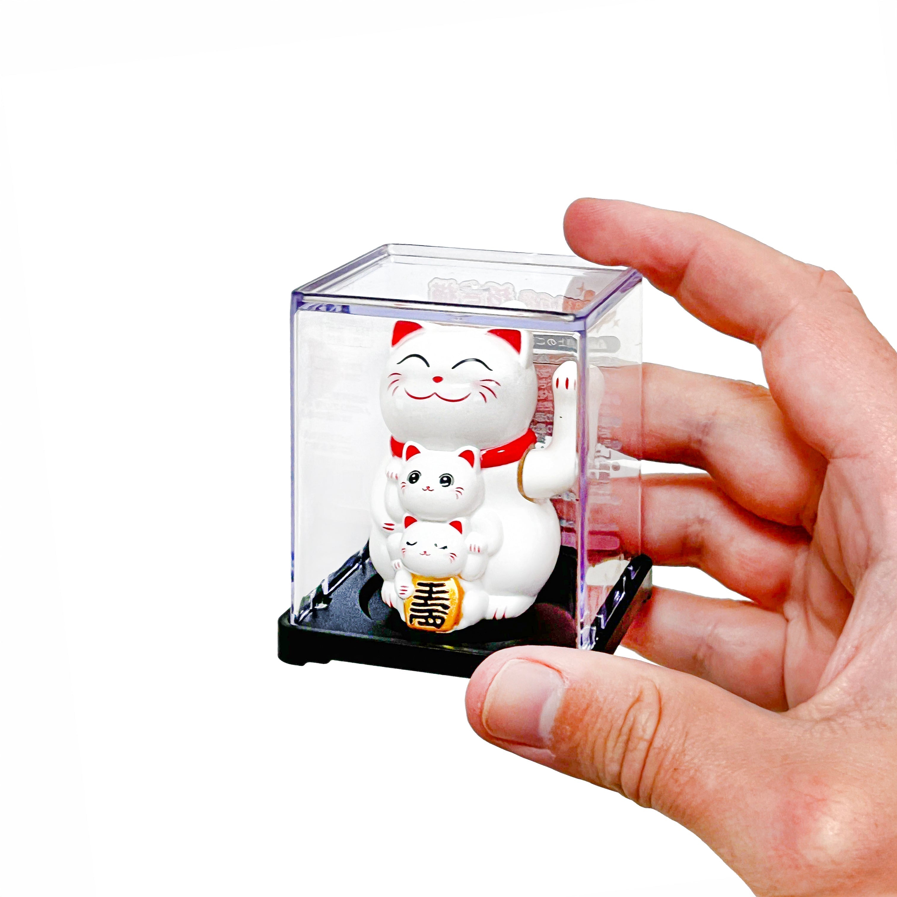 Bevægelig Solcelledrevet Maneki Neko Kat - Familie