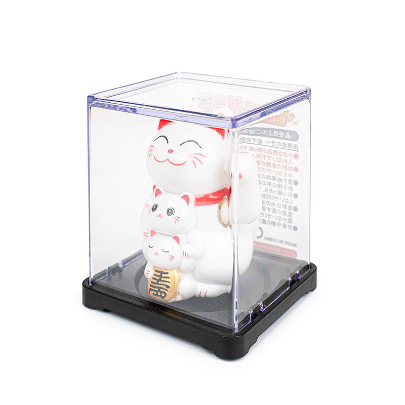 Bevægelig Solcelledrevet Maneki Neko Kat - Familie