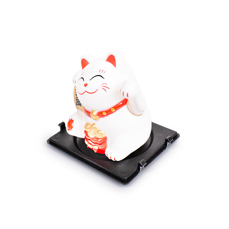 Bevægelig Solcelledrevet Maneki Neko Kat - Lykke