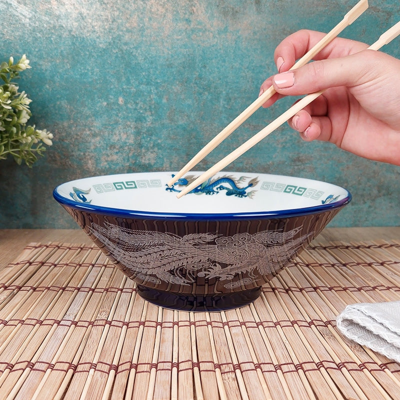 Blå japansk Ramen-skål