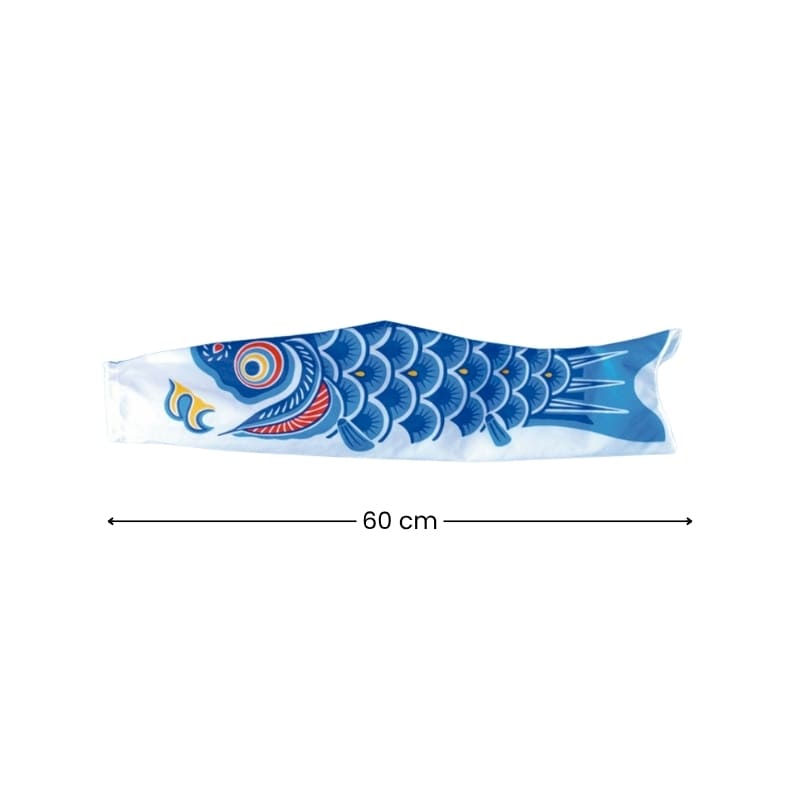 Blå traditionel japansk koinobori - 60 cm