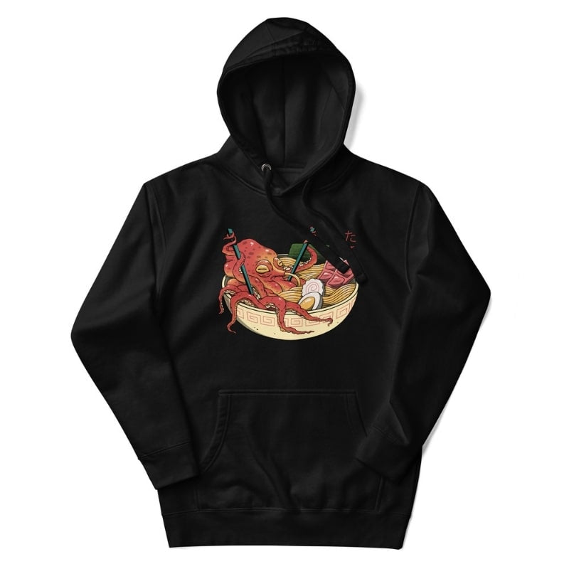 Blæksprutte Ramen japansk sweatshirt S / Sort