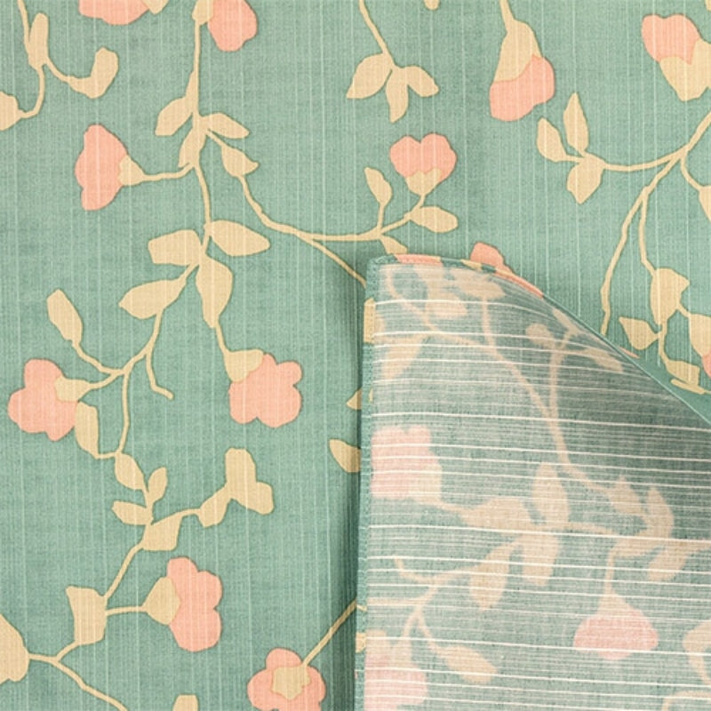Blomstret japansk furoshiki - 90x90 cm