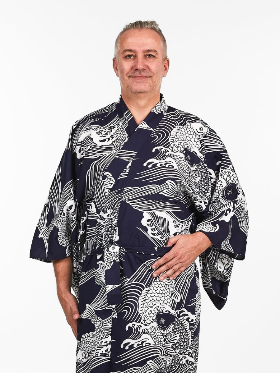 Carp Koi Yukata Kimono til mænd