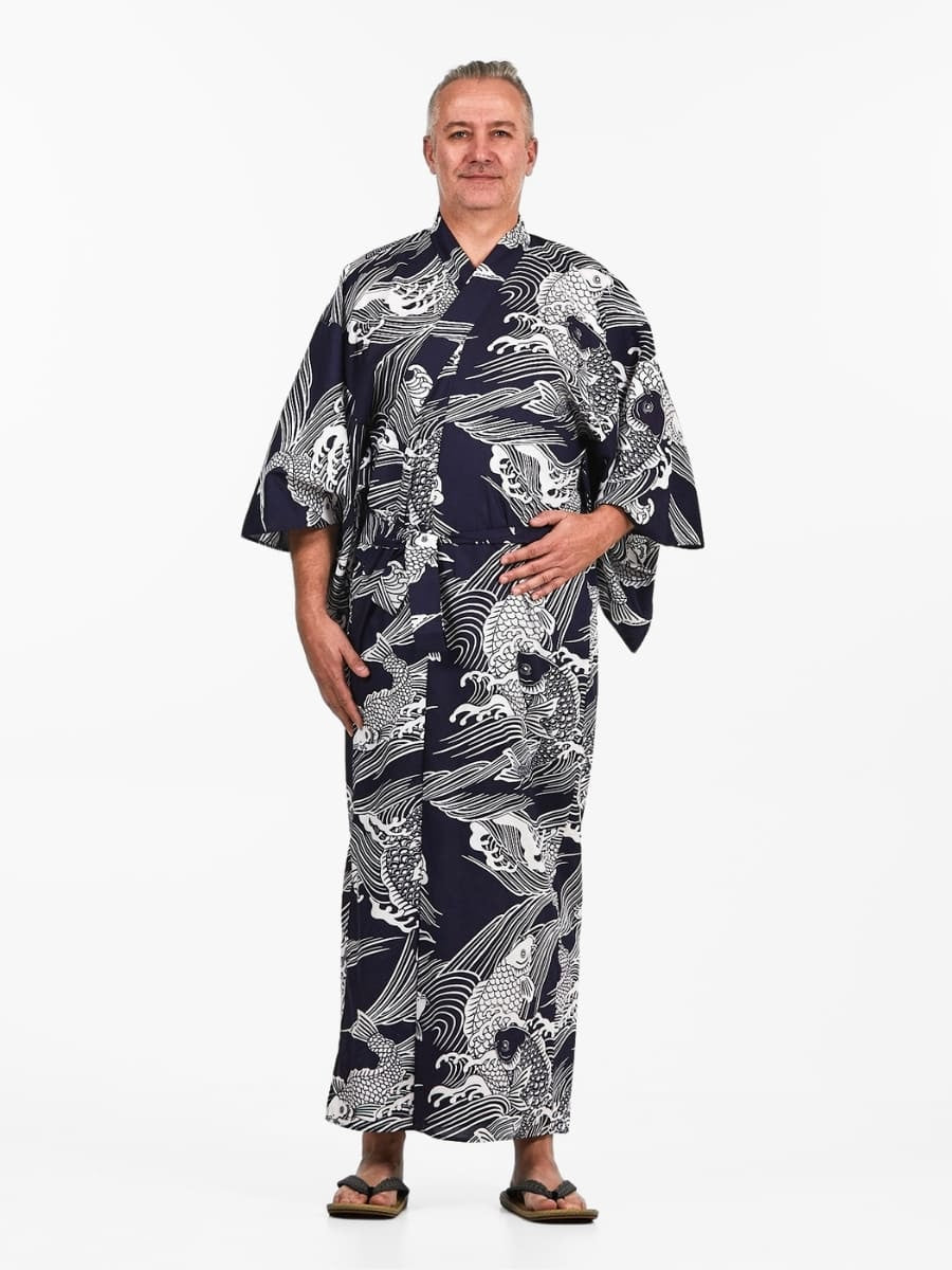Carp Koi Yukata Kimono til mænd
