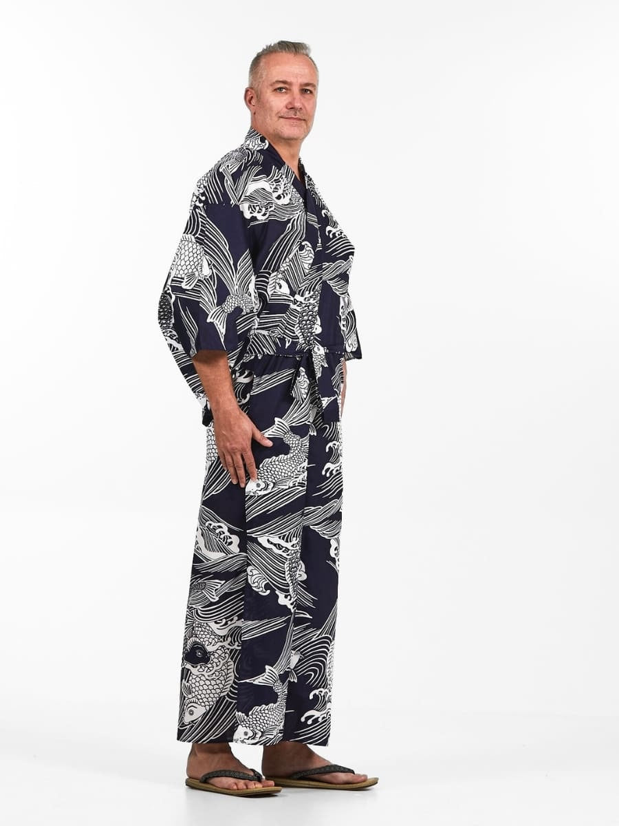 Carp Koi Yukata Kimono til mænd