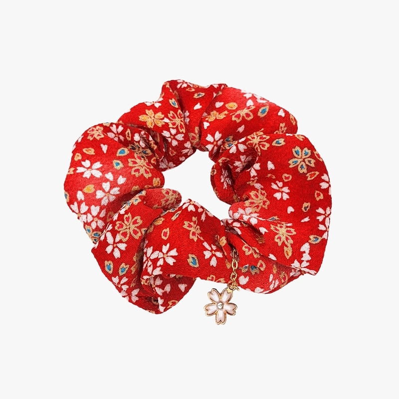 Chouchou japansk scrunchie rød