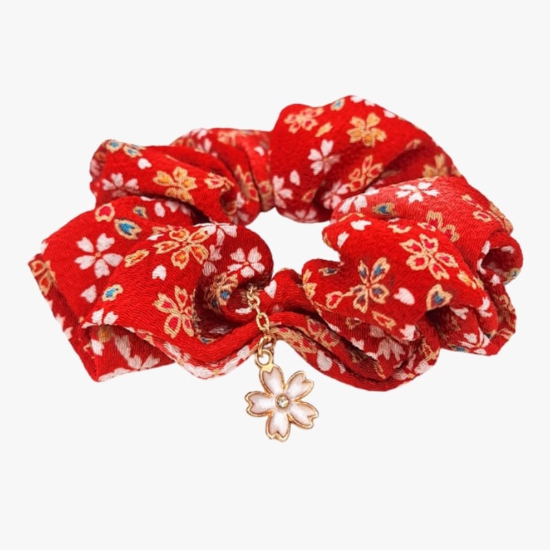 Chouchou japansk scrunchie rød