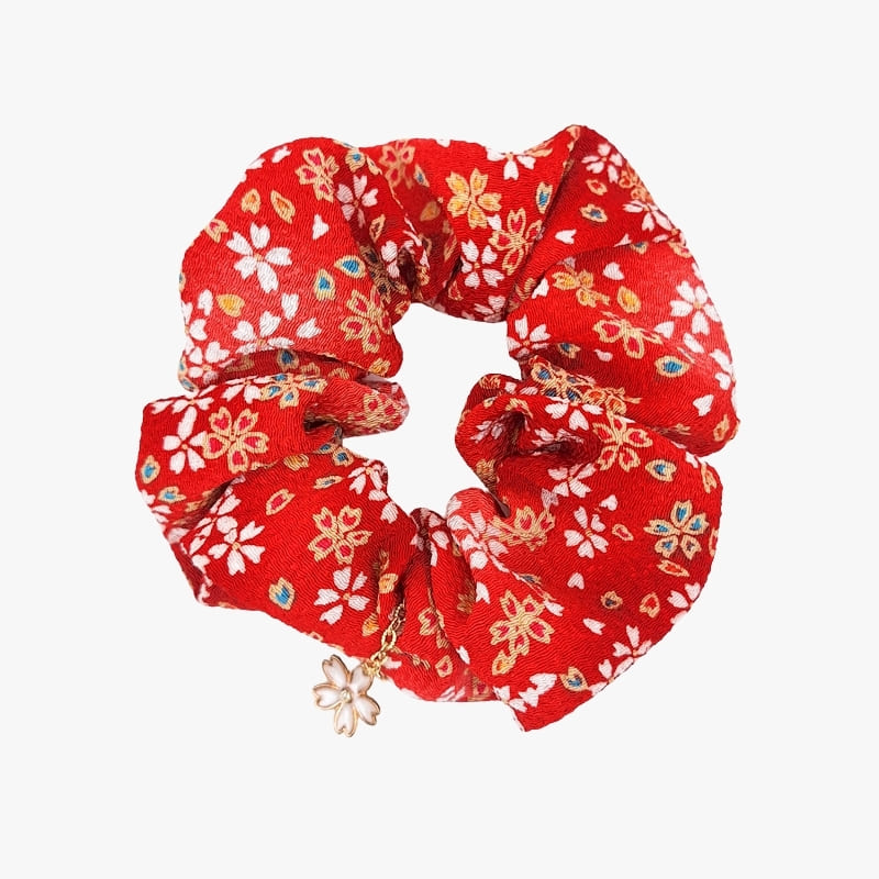 Chouchou japansk scrunchie rød