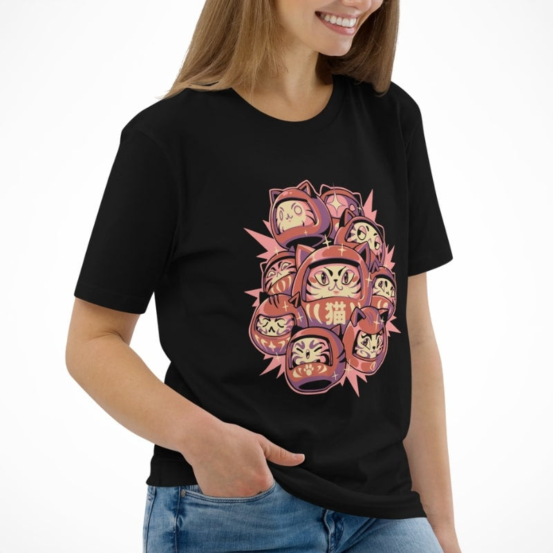Daruma Cat Japansk T-shirt