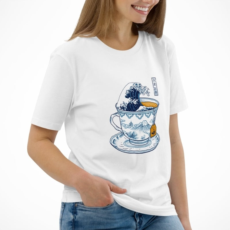 Den store te fra Kanagawa Japansk T-shirt