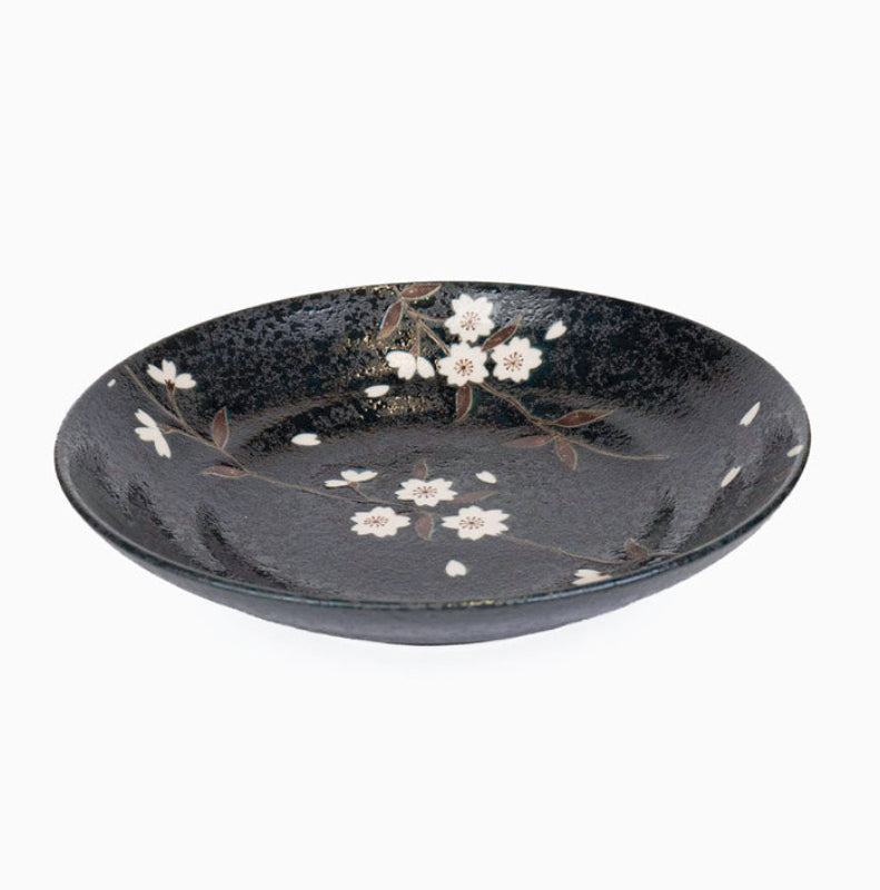 Dyb japansk tallerken Kuro Sakura