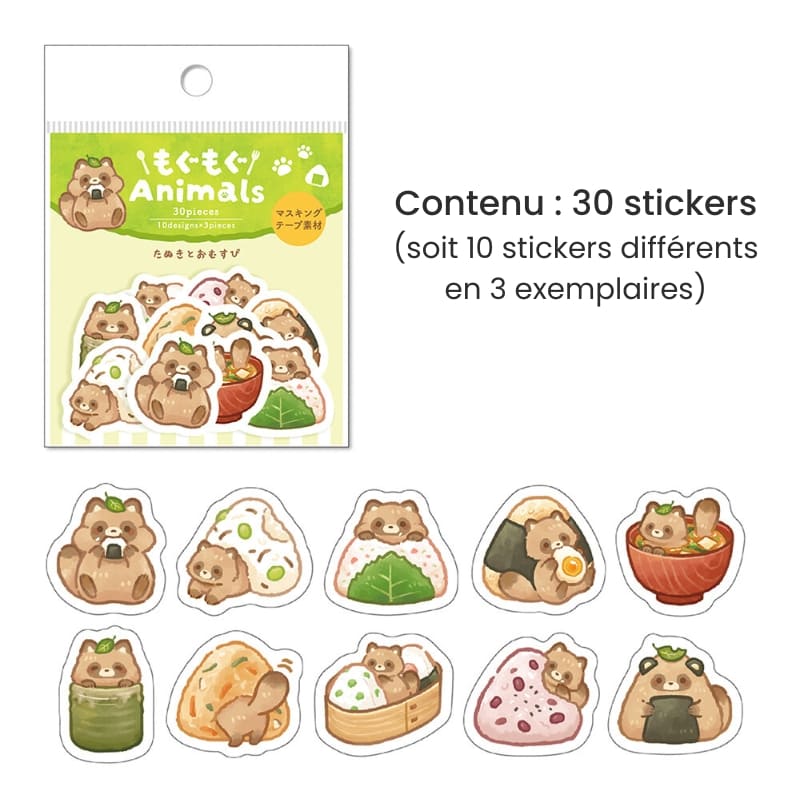 Flake Kawaii Tanuki klistermærker