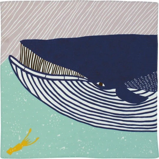 Furoshiki Blåhval - 50x50 cm