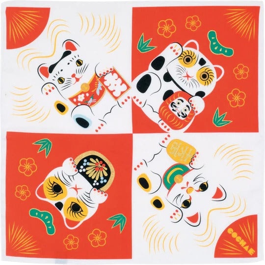 Furoshiki Cat Maneki Neko - 48x48 cm