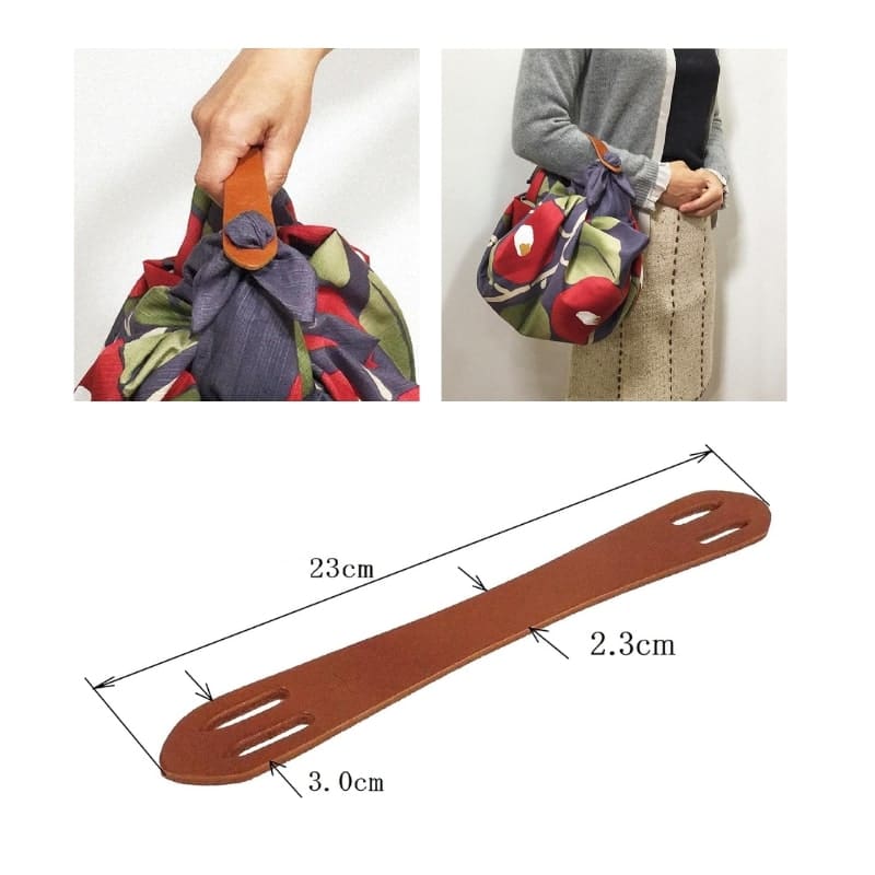 Furoshiki-taske med læderhåndtag