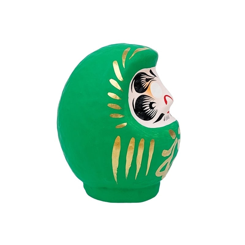 Grøn japansk daruma - 9 til 15 cm