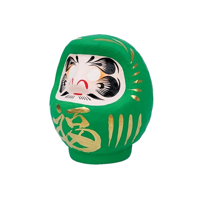 Grøn japansk daruma - 9 til 15 cm