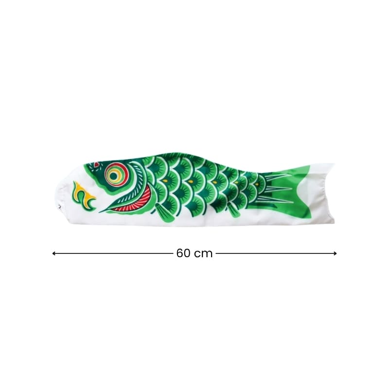 Grøn traditionel japansk koinobori - 60 cm