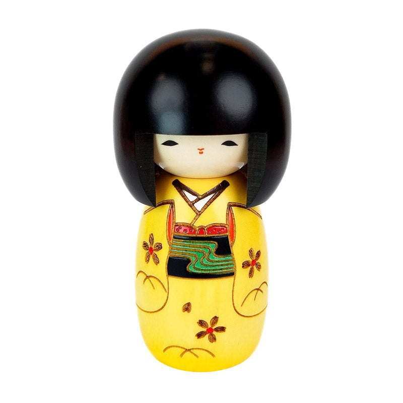 Gul Kokeshi-dukke