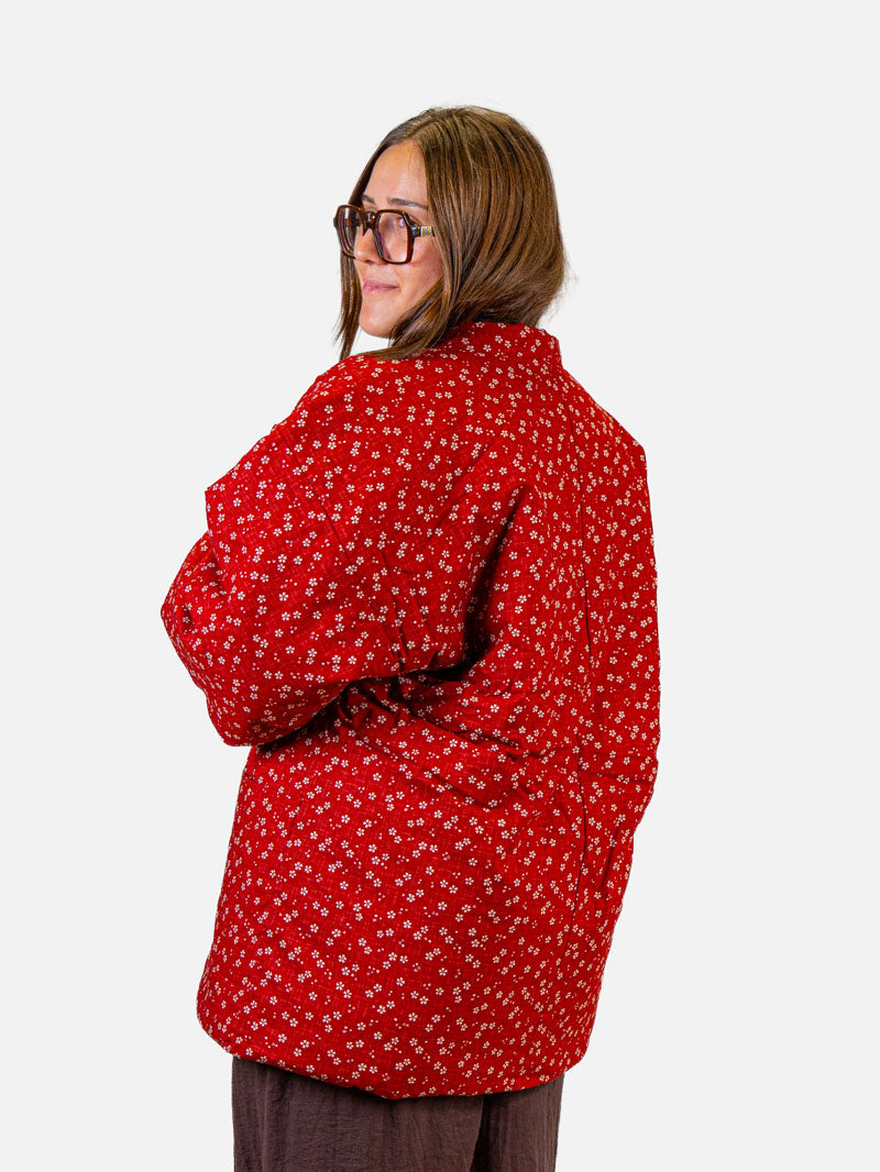 Hanten-jakke Dame – Rød Sakura