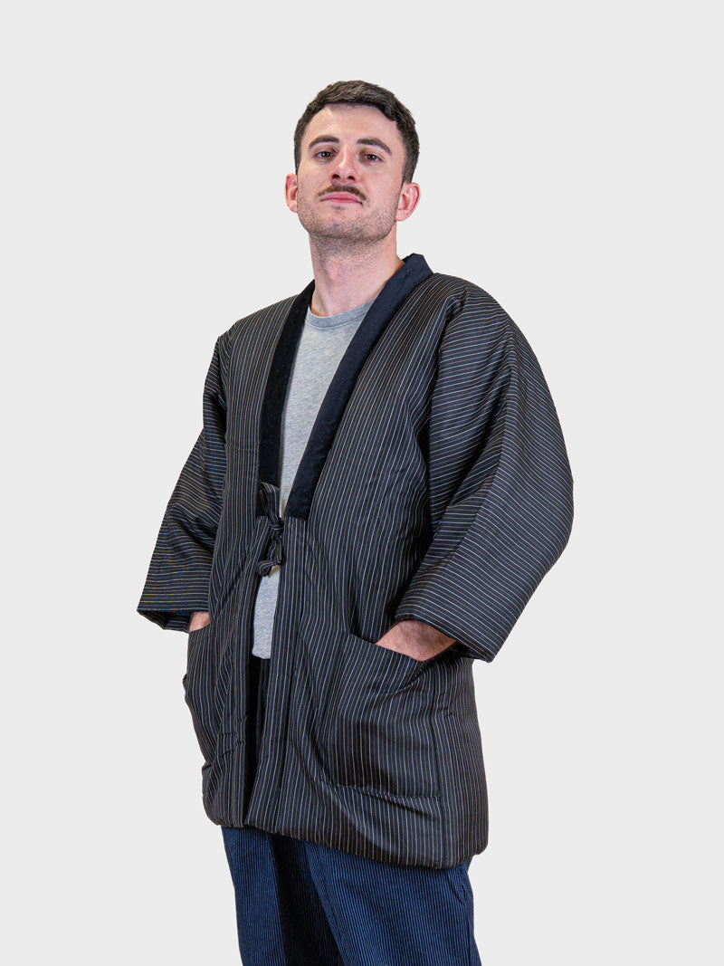 Hanten-jakke Herre – Sorte Tatejima-striber