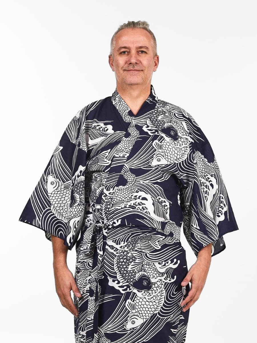 Happi Carp Koi Kimono til mænd Én størrelse