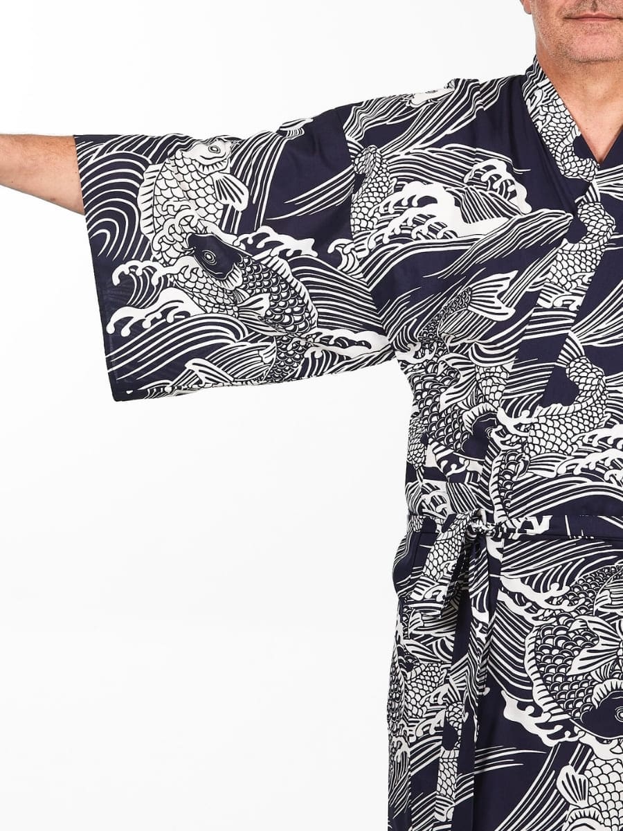 Happi Carp Koi Kimono til mænd Én størrelse