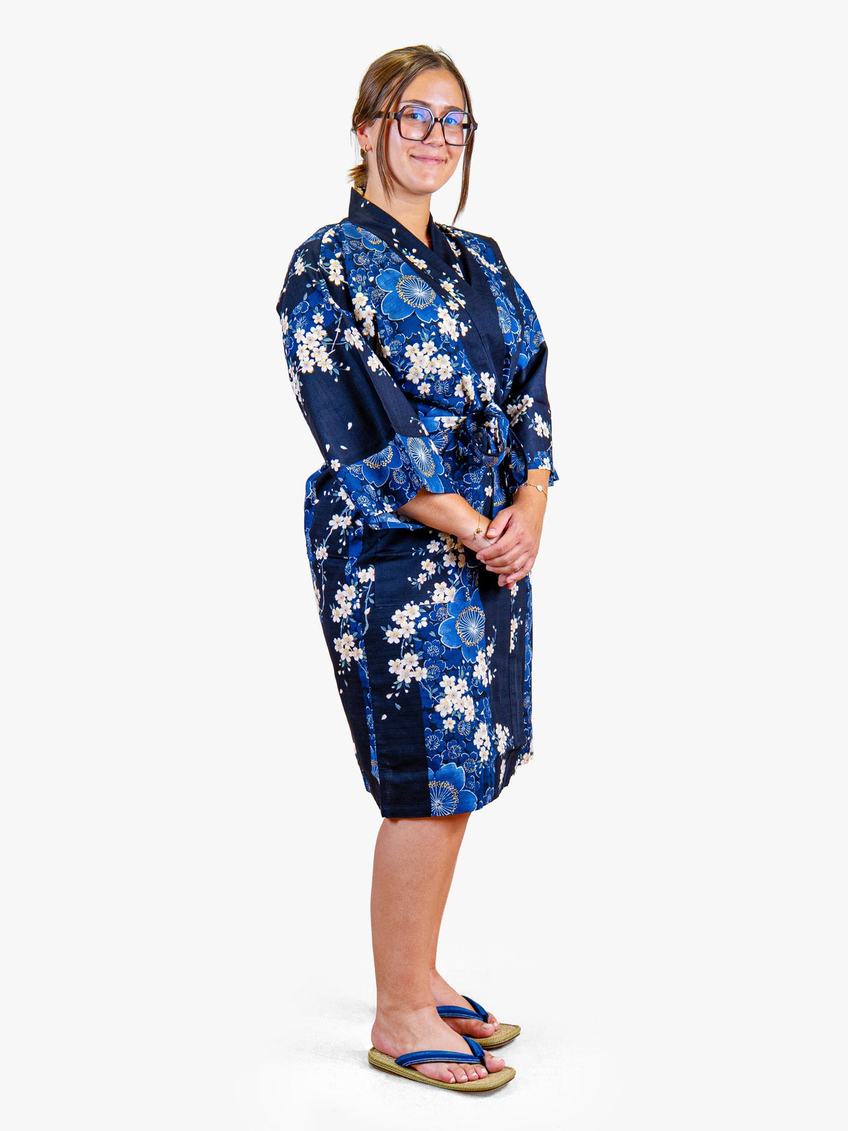 Happi-kimono Dame – Blå Sakura