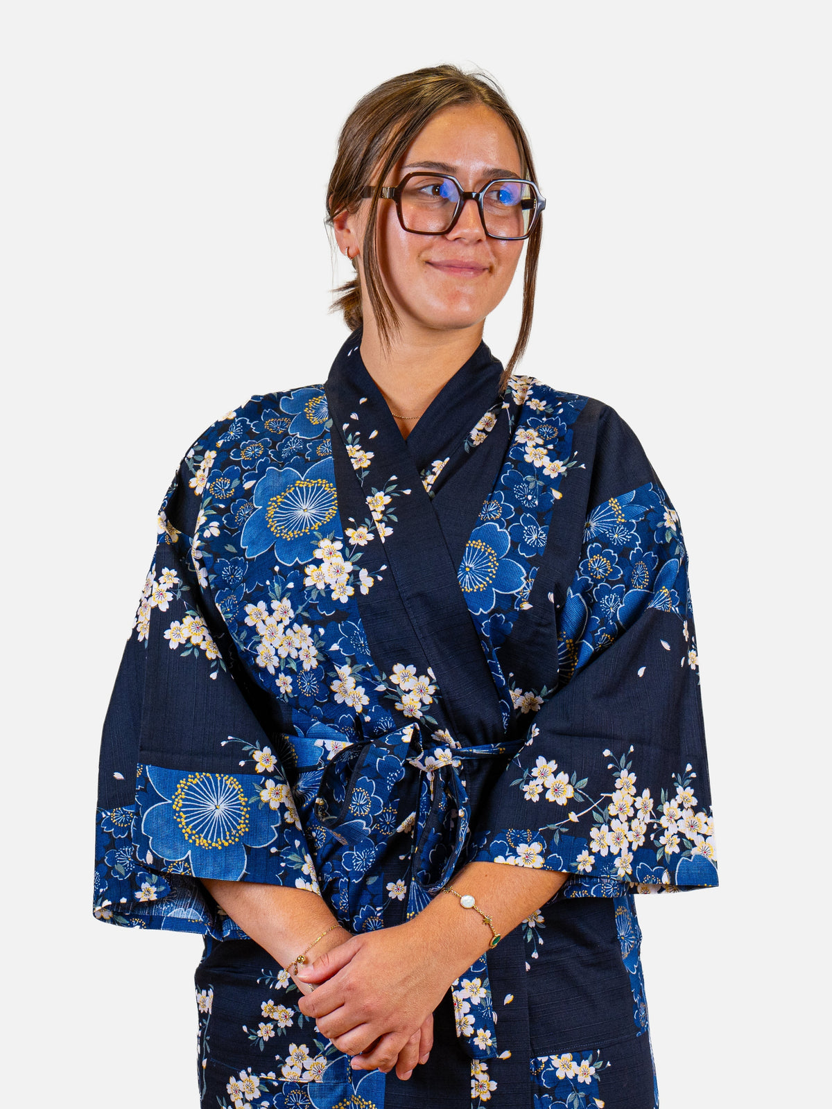 Happi-kimono Dame – Blå Sakura