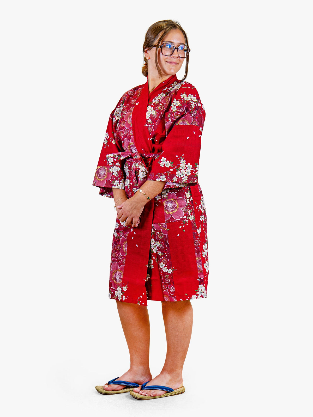 Happi-kimono Dame – Rød Sakura