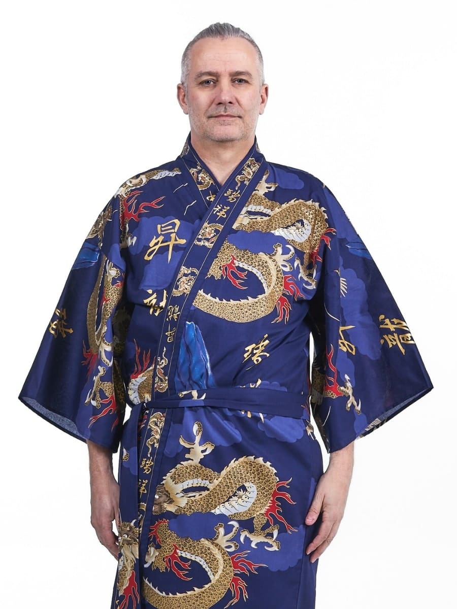 Happi Man Dragon Kimono Én størrelse