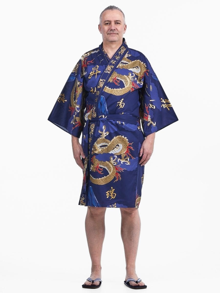 Happi Man Dragon Kimono Én størrelse