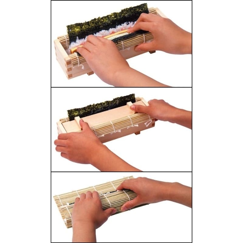 Hinoki sushiform og bambusmåtte