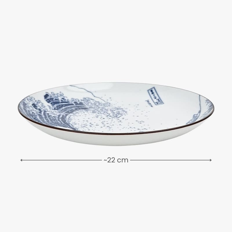 Hokusai rund japansk tallerken