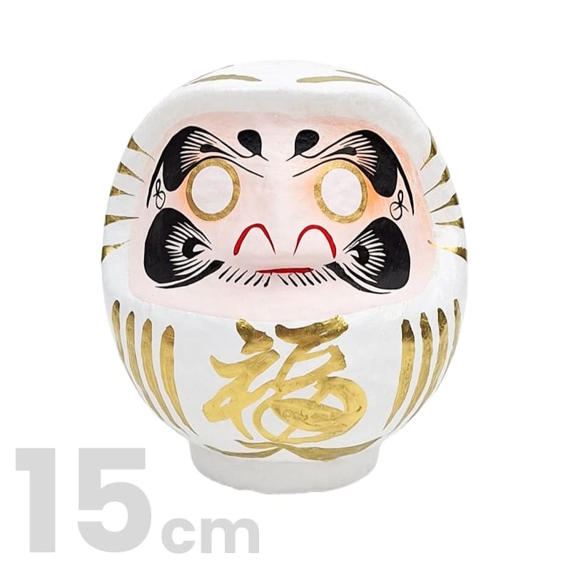 Hvid japansk daruma - 9 til 15 cm 15 cm
