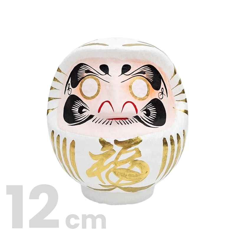 Hvid japansk daruma - 9 til 15 cm 12 cm