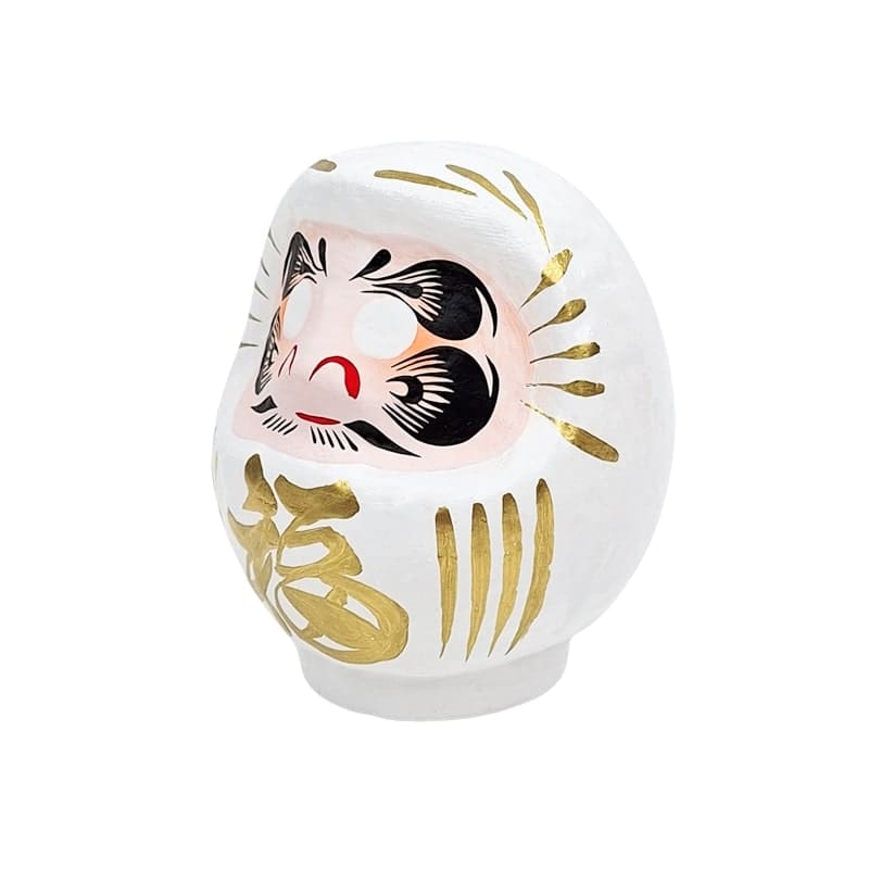 Hvid japansk daruma - 9 til 15 cm