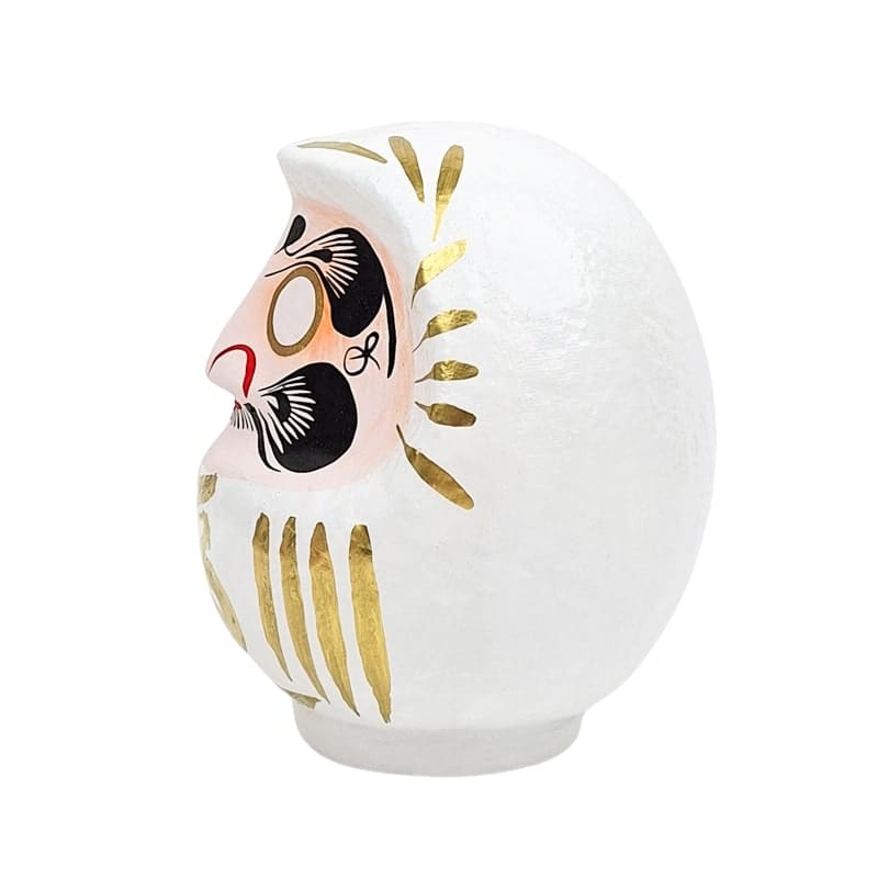 Hvid japansk daruma - 9 til 15 cm