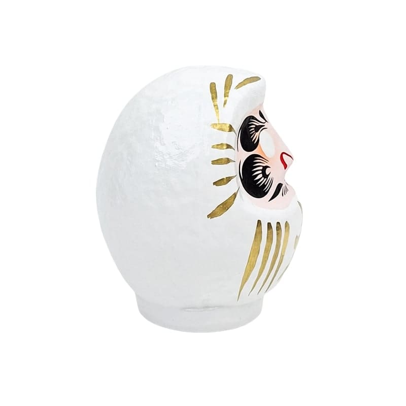 Hvid japansk daruma - 9 til 15 cm
