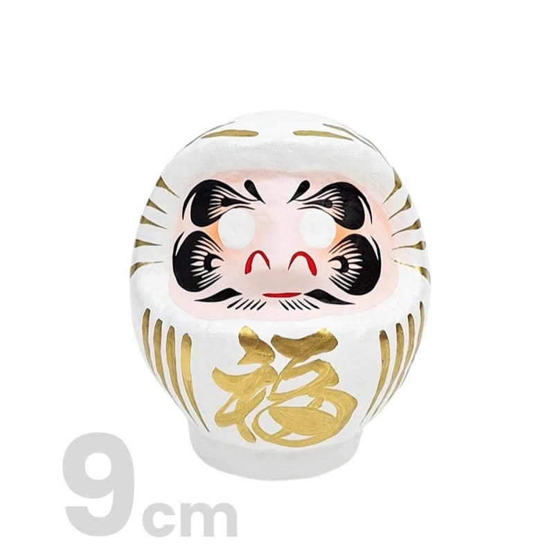 Hvid japansk daruma - 9 til 15 cm 9 cm