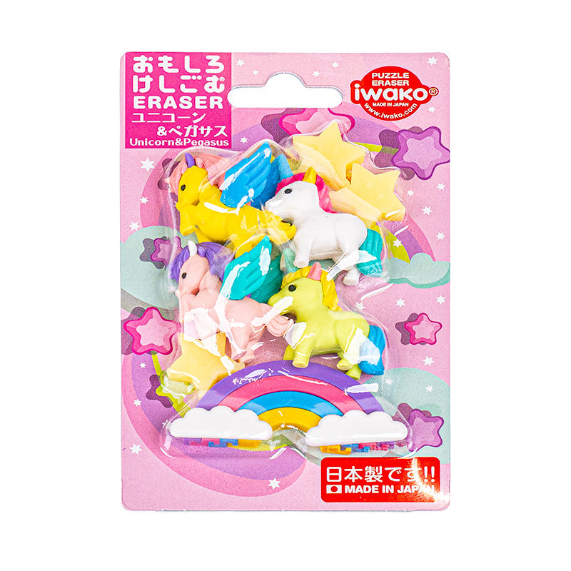 Iwako Japansk Viskelæder - Enhjørning & Pegasus