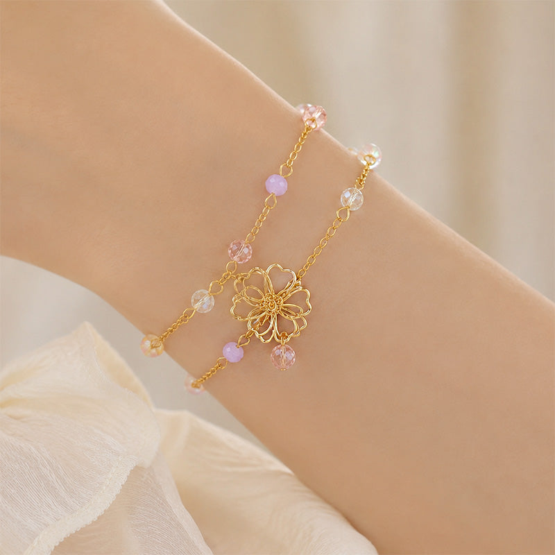 Japansk Armbånd - Dobbelt Kæde Sakura