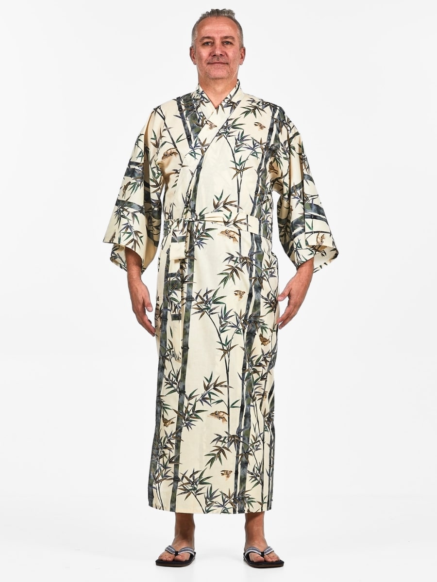 Japansk bambus-kimono til mænd Én størrelse