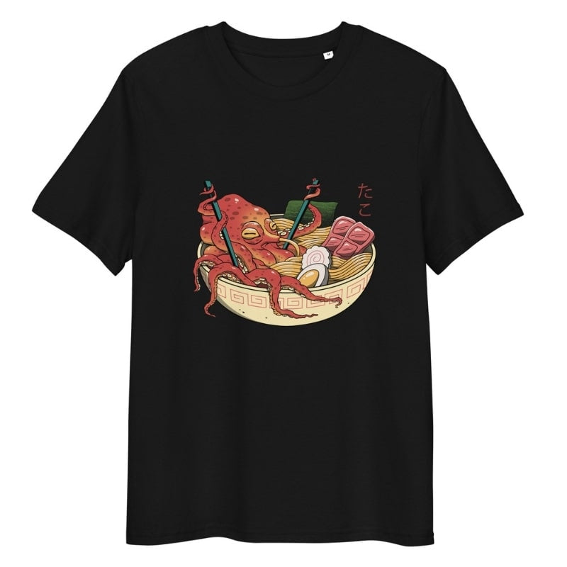 Japansk blæksprutte Ramen T-shirt S / Sort