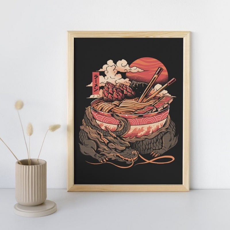Japansk Dragon Ramen-plakat A3