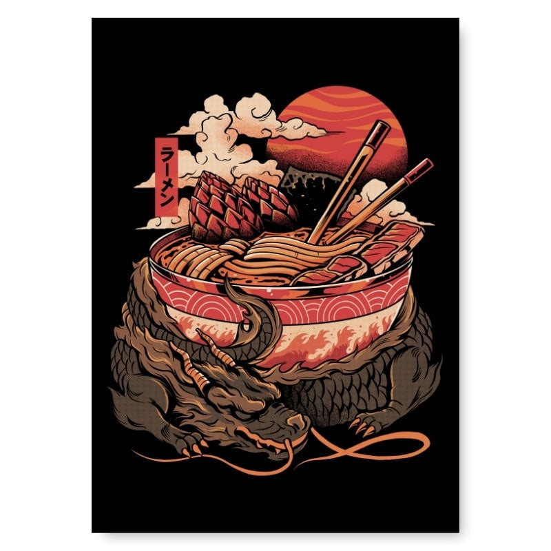 Japansk Dragon Ramen-plakat A3